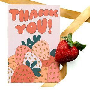 20 4x6 Strawberry Insert Thank You Cards